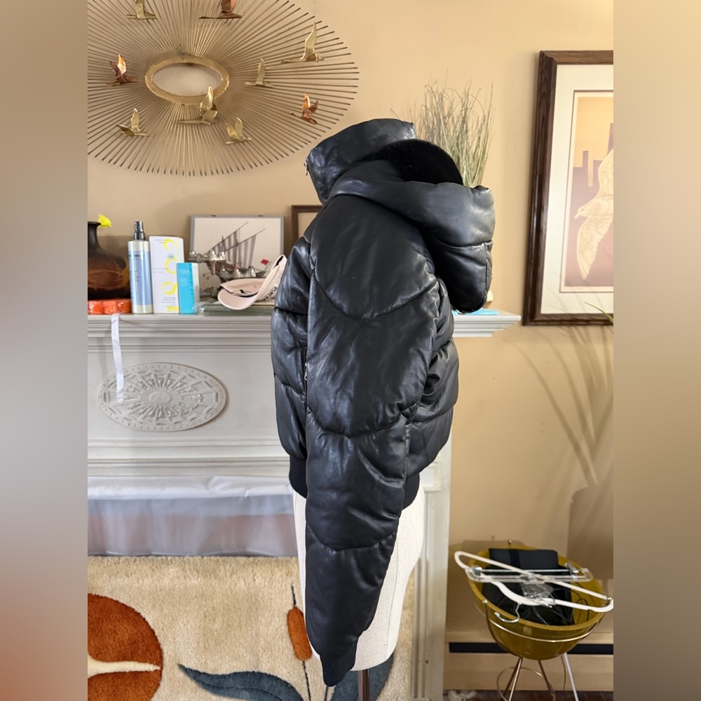 Quince 100% Leather Puffer Jacket in black size S - Picture 14 of 16